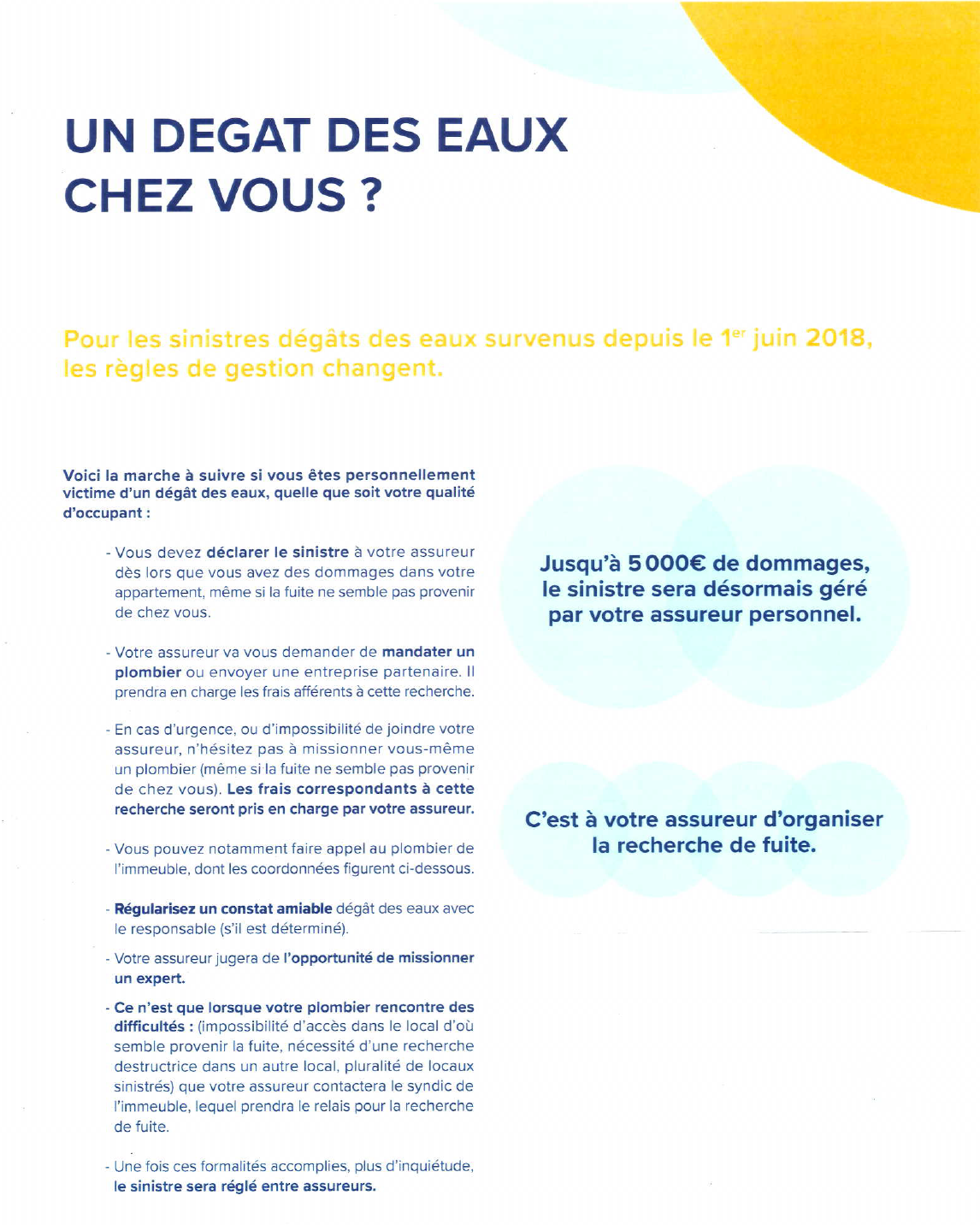 Constat amiable dégât des eaux Clavière Immobilier